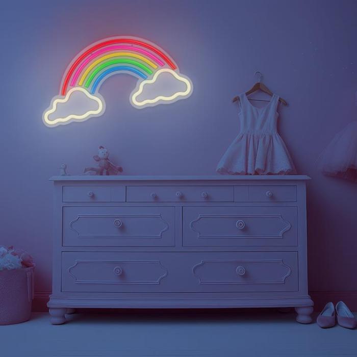 Forever Light - Forever Light LED Neon PLEXI RAINBOW ON CLOUDS - Flerfärgad