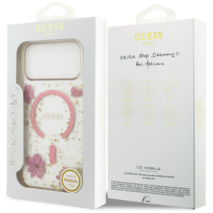 Guess - Guess Mobilskal För iPhone 18 Pro Max/17 Pro Max Magsafe Resin Flowers