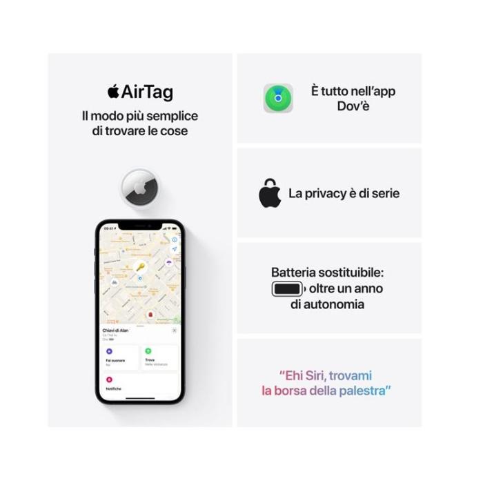 Apple - APPLE Airtag 1 Pack - Vit