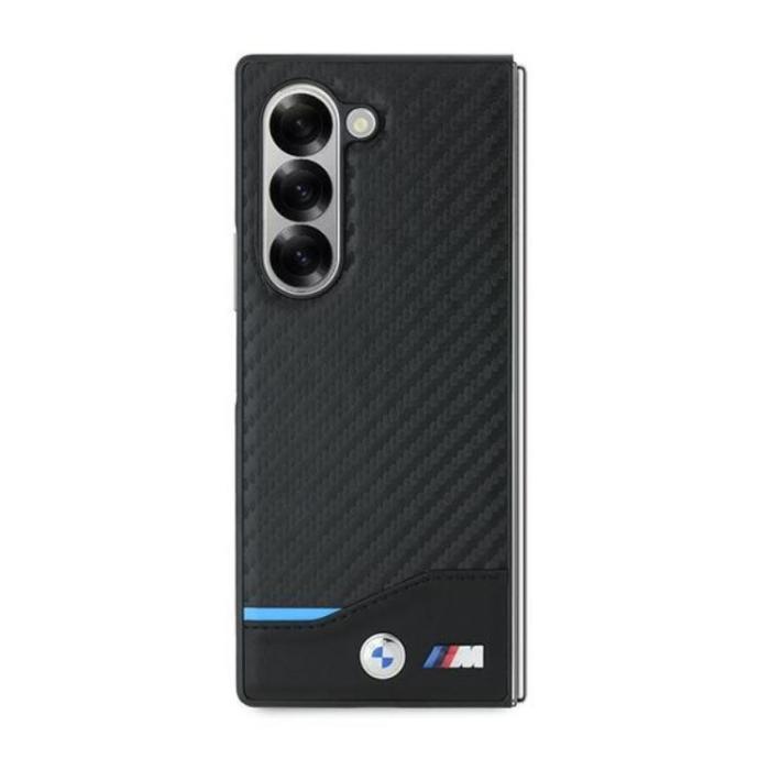 BMW - BMW Galaxy Z Fold 6 Mobilskal MagSafe Läder Carbon - Svart