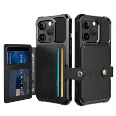 A-One Brand - iPhone 13 Pro Max Mobilskal Korthållare TPU - Svart
