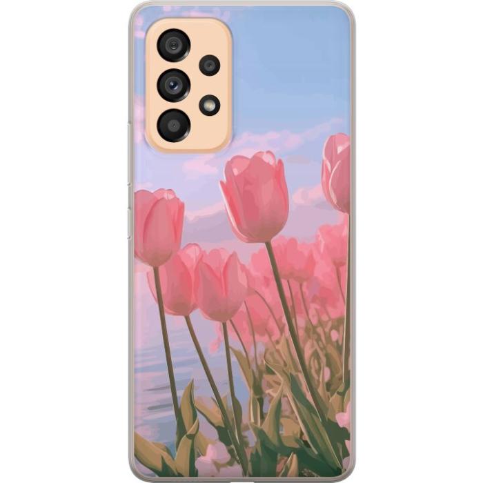 iSecrets - Mobilskal till Samsung Galaxy A53 5G med Rosa Tulpaner