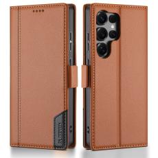 N.BEKUS - N.BEKUS P3 F&ouml;r Samsung Galaxy S26 Ultra Fodral PU L&auml;der - Brun