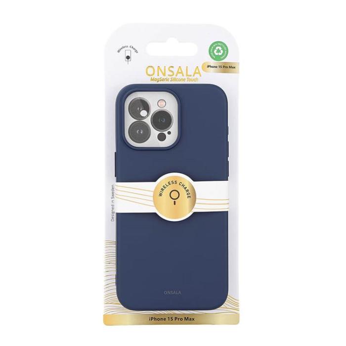 Onsala - Onsala iPhone 15 Pro Max Mobilskal Magsafe Silicone - Mörkblå