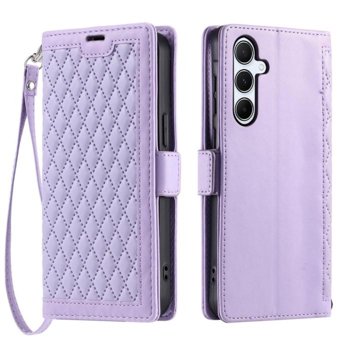 OEM - Samsung Galaxy S26 Plånboksfodral Konstläder Rhombus Textur Ställ - Lila