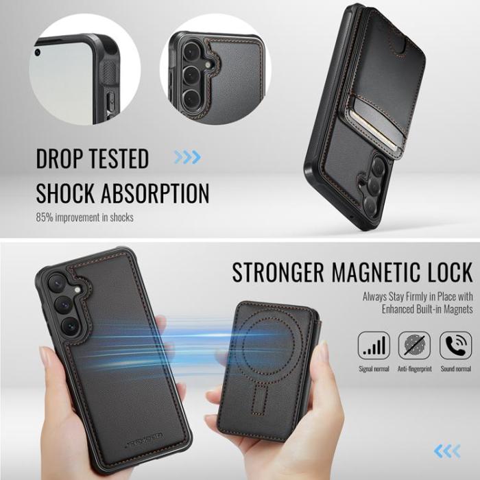 OEM - JEEHOOD Samsung Galaxy S23 FE Fodral Konstläder - Svart