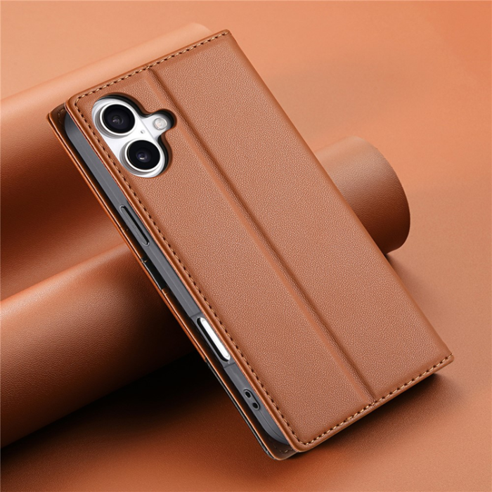 N.BEKUS - N.BEKUS iPhone 17 Plånboksfodral RFID Blocking P3 - Brun