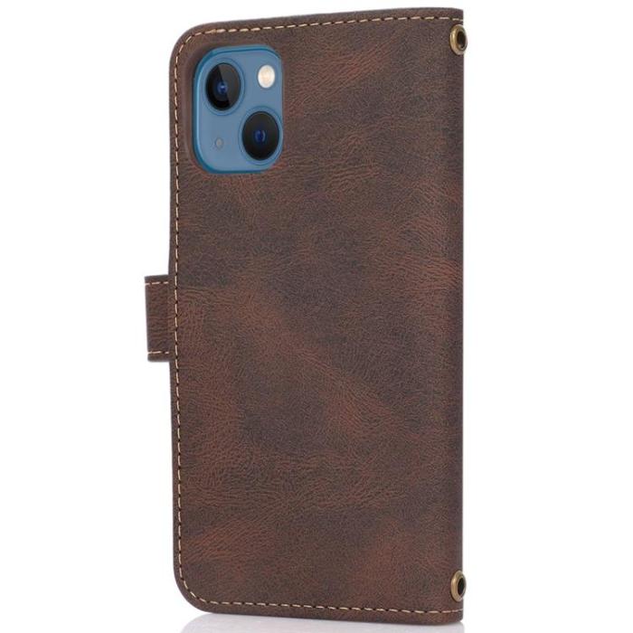 OEM - iPhone 14 Plus Plånboksfodral Flip - Coffee