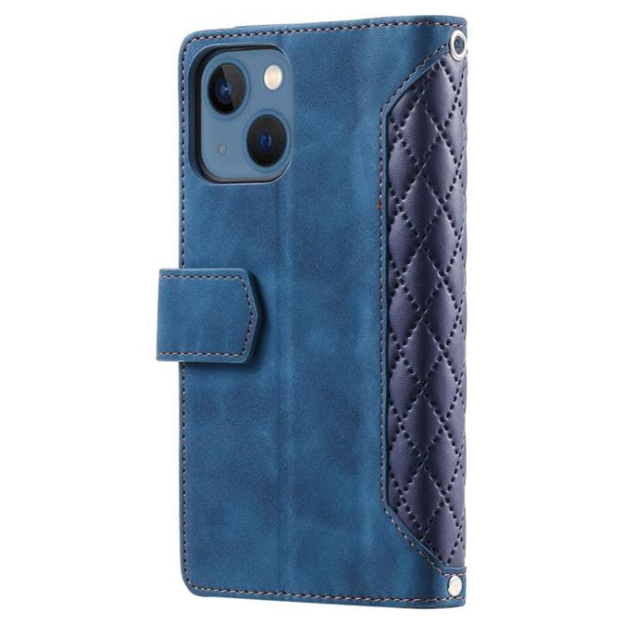 OEM - iPhone 14 Plånboksfodral Rhombus - Blå