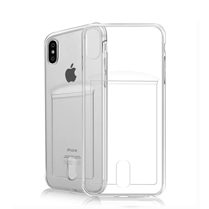 UTGATT1 - Flexicase Skal med Kortplats till iPhone X/XS - Transparent