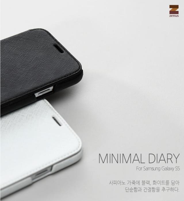 Zenus - Zenus Minimal Diary Väska till Samsung Galaxy S5 - (Vit)