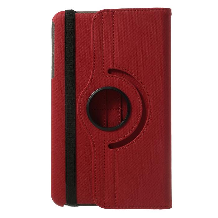 OEM - Denim Rotating Plånboksfodral till Samsung Galaxy Tab 4 8.0 (Röd)