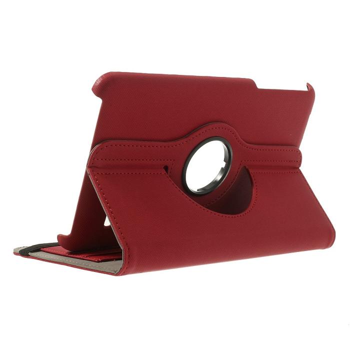 OEM - Denim Rotating Plånboksfodral till Samsung Galaxy Tab 4 8.0 (Röd)
