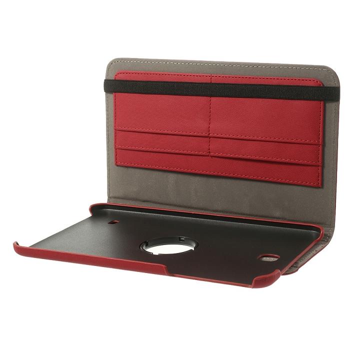OEM - Denim Rotating Plånboksfodral till Samsung Galaxy Tab 4 8.0 (Röd)