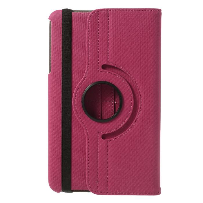 OEM - Denim Rotating Plånboksfodral till Samsung Galaxy Tab 4 8.0 (Magenta)