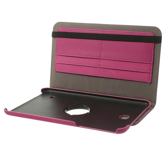 OEM - Denim Rotating Plånboksfodral till Samsung Galaxy Tab 4 8.0 (Magenta)
