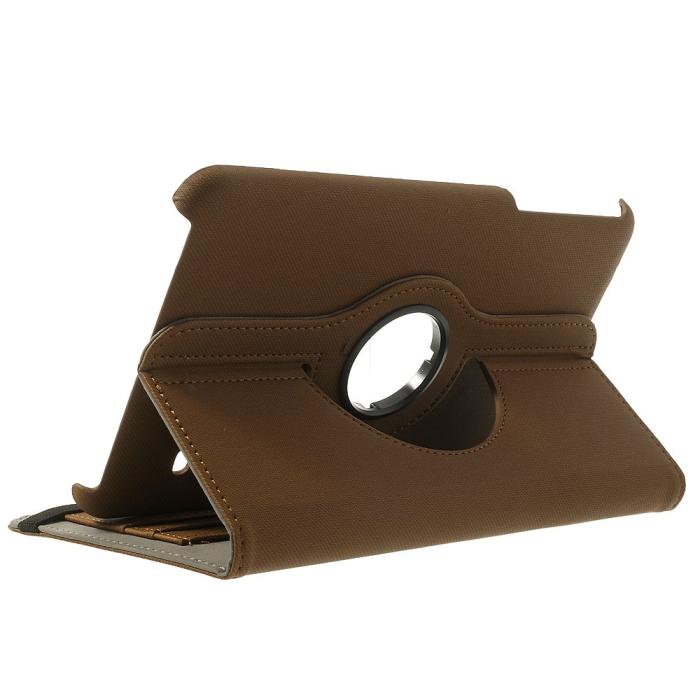 A-One Brand - Denim Rotating Plånboksfodral till Samsung Galaxy Tab 4 8.0 (Brun)