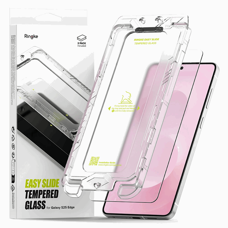 [2-Pack] Ringke Galaxy S25 Edge Härdat Glas Skärmskydd Easy Slide | 5468 | AlltMobil