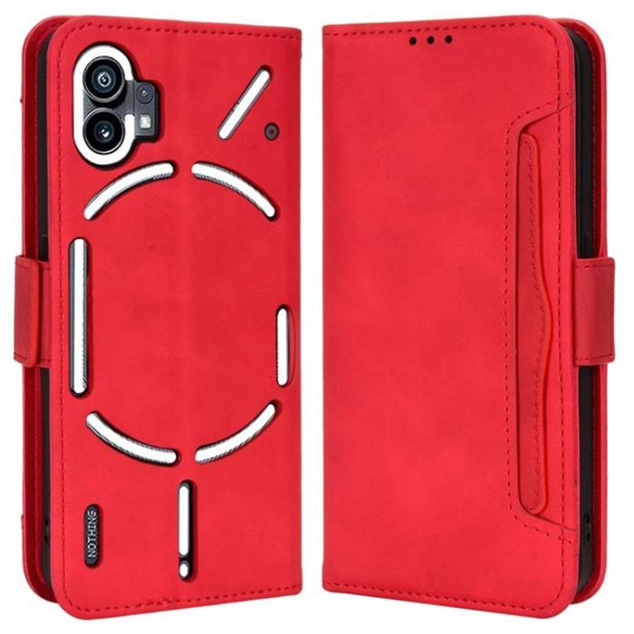 A-One Brand - Nothing Phone 1 Plånboksfodral PU Läder - Röd