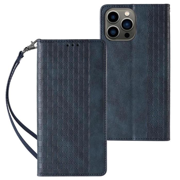 OEM - Galaxy S23 Ultra Plånboksfodral Magnet Strap - Blå