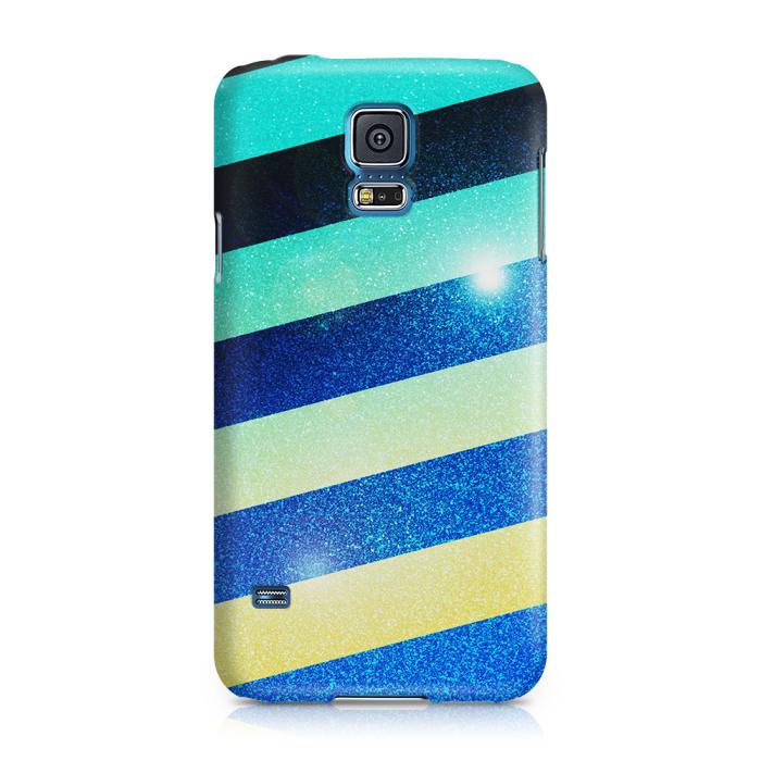 UTGATT5 - Skal till Samsung Galaxy S5 - Striped Colorful Glitter