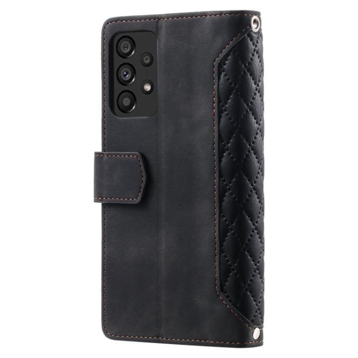 A-One Brand - Galaxy A33 5G Plånboksfodral Rhombus Grid - Svart