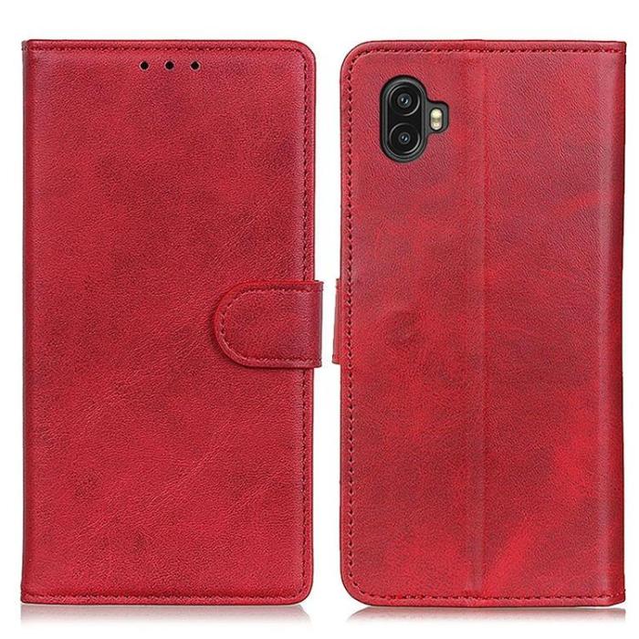 A-One Brand - Galaxy Xcover 6 Pro Plånboksfodral PU Läder - Röd