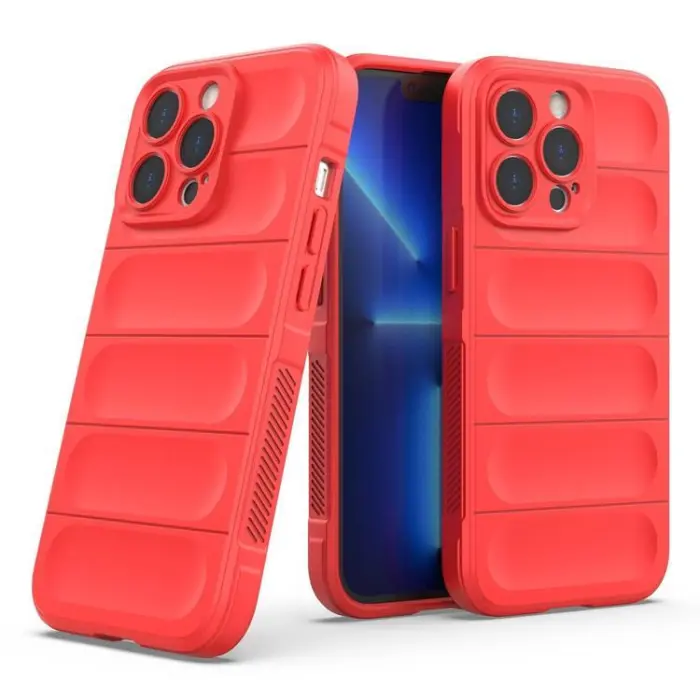 OEM - iPhone 13 Pro Skal Elastic Armored Magic Shield - röd