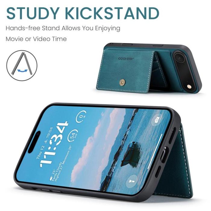 OEM - JEEHOOD iPhone Air Mobilskal KonstLäder + Plast Avtagbar - Blå