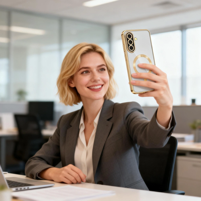 Tech-Protect - Tech-Protect Mobilskal För Galaxy A57 5G Magsafe MagFlex - Shiny Guld