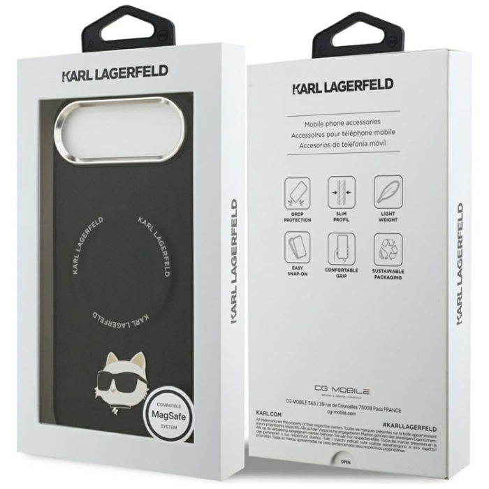 KARL LAGERFELD - Karl Lagerfeld iPhone Air Mobilskal MagSafe Choupette Pin - Svart