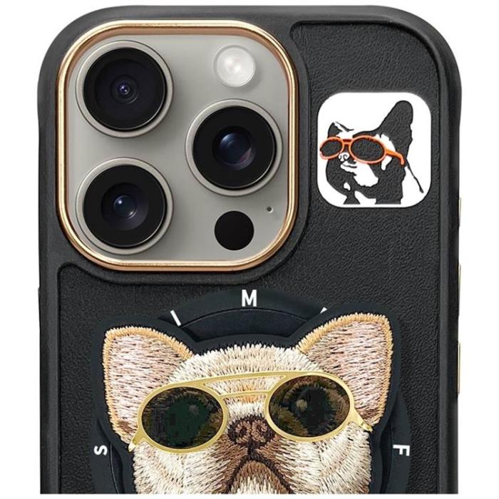 NIMMY - Nimmy iPhone 16 Pro Mobilskal MagSafe Glasses Cool Dog - Svart