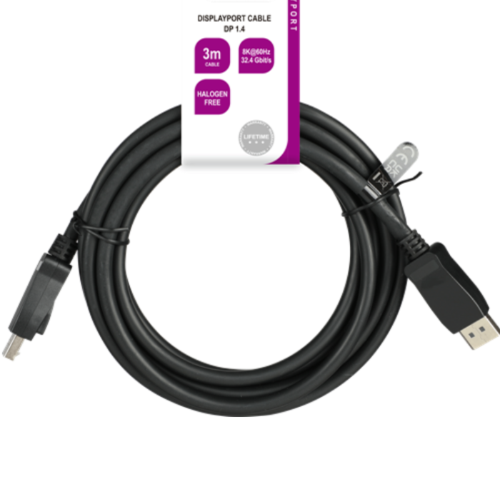 UTGATT1 - Deltaco LSZH DisplayPort Kabel 3m - Svart