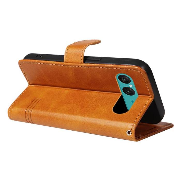 A-One Brand - Sony Xperia 10 VII Plånboksfodral T Shape Lines - Brun