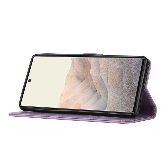 A-One Brand - Google Pixel 6a Plånboksfodral Imprinted Butterfly - Ljuslila