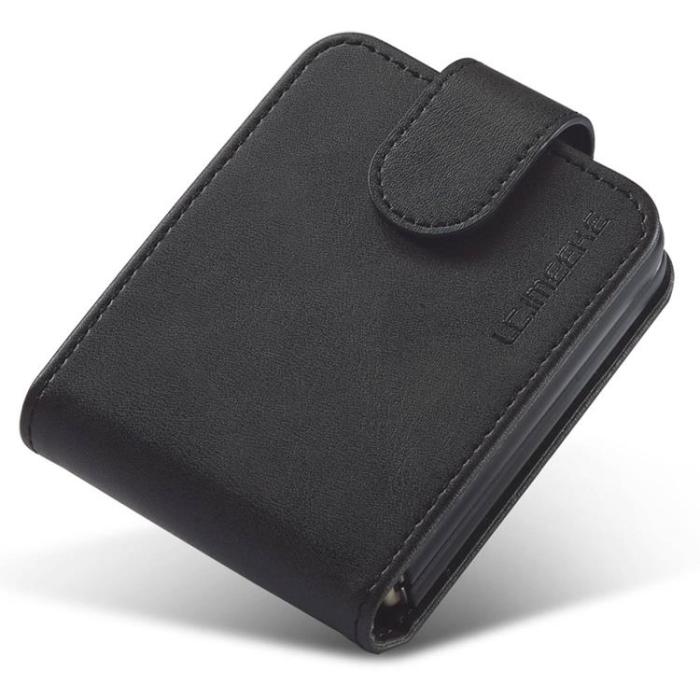 LC.imeeke - LC.IMEEKE Galaxy Z Flip 4 Plånboksfodral PU-Läder - Svart