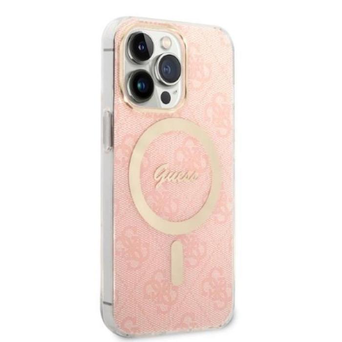 Guess - Guess iPhone 13 Pro Max Magsafe Skal Print + Trådlös Laddare - Rosa