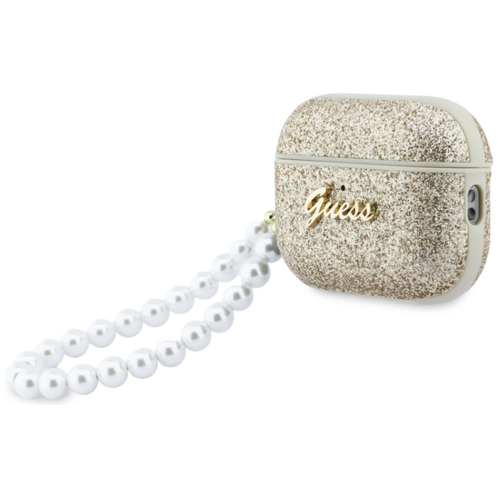 Guess - Guess AirPods Pro 3 Skal Glitter Pearl Strap