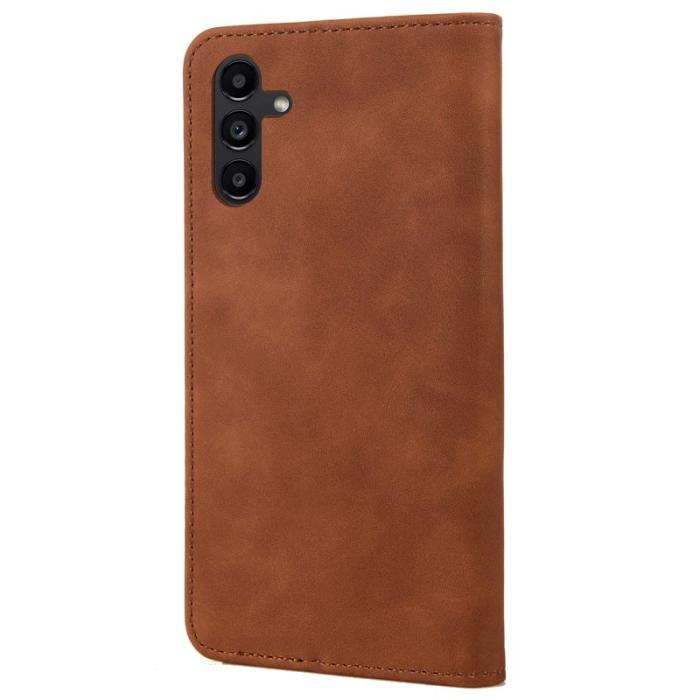 OEM - ABEEL Samsung Galaxy A55 5G Plånboksfodral Konstläder Stötskydd - Brun