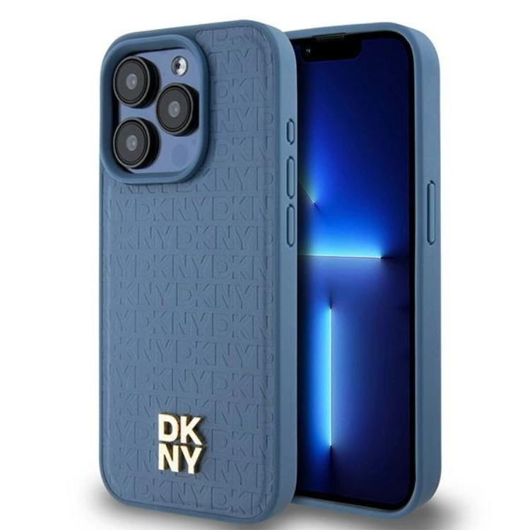 DKNY iPhone 15 Pro Mobilskal Magsafe Läder Pattern Metal Logo | 2353 | AlltMobil