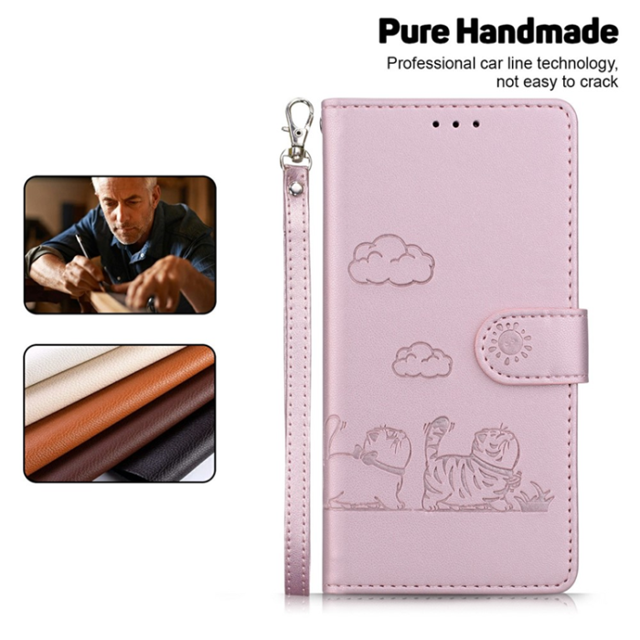 A-One Brand - Sony Xperia 1 VII Plånboksfodral RFID Kitten Pattern - Rosa