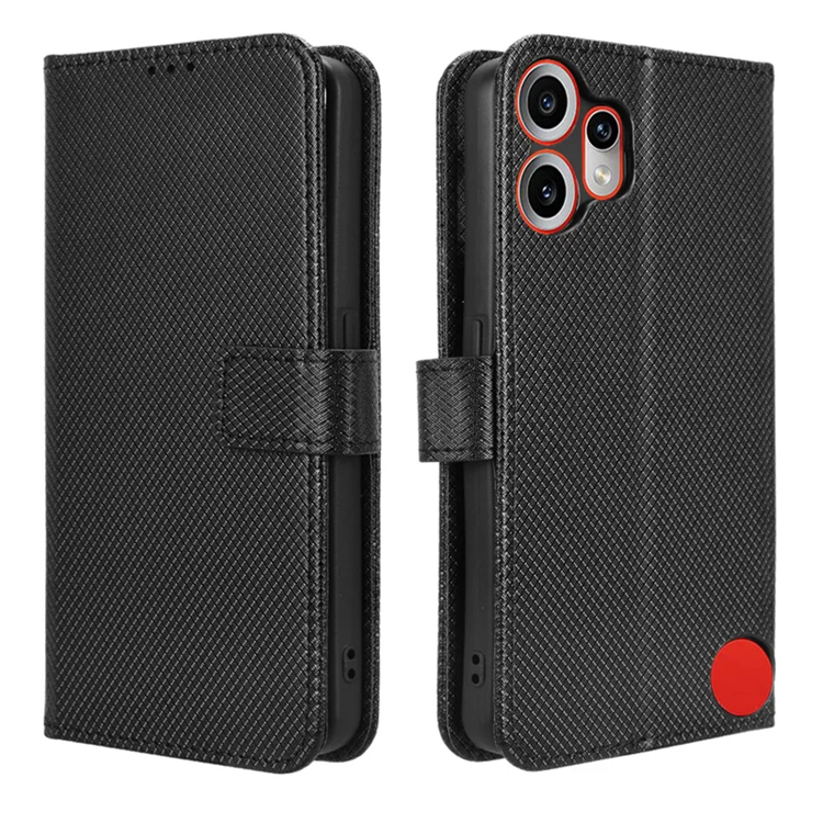 Nothing CMF Phone 2 Pro Plånboksfodral Diamond Läder - Svart | 2353 | AlltMobil