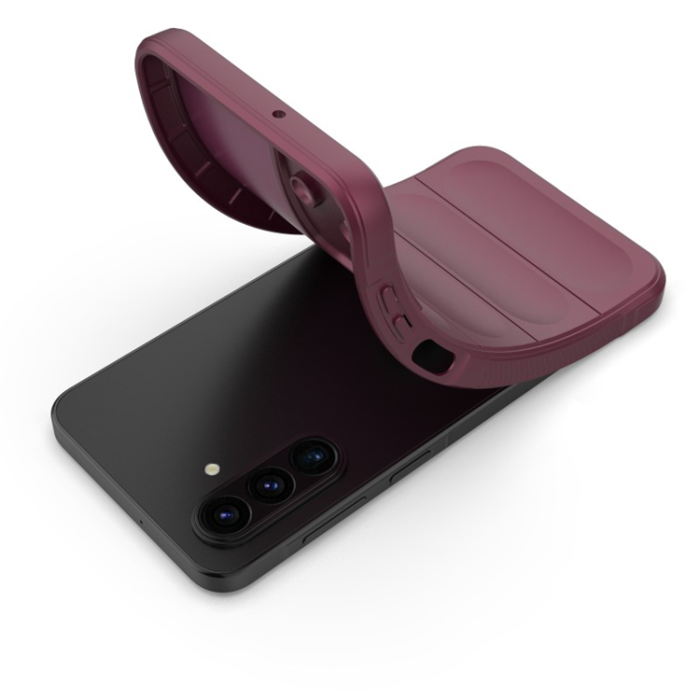 WANLONFENG - WANLONFENG Galaxy A17 Mobilskal med Härdat Glas HD - Vinröd
