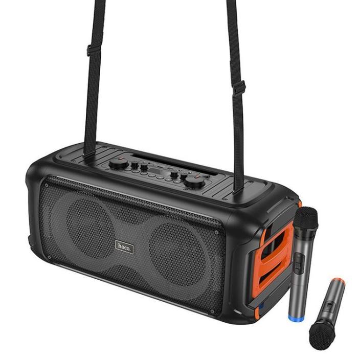 Hoco - Hoco Trådlös Högtalare Med 2xTrådlösa Mikrofoner LED 60W (Karaoke Set) HA9