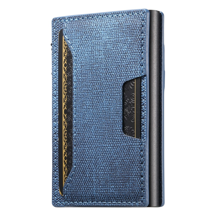 SUTENI - SUTENI Korthållare Automatiskt Pop-Up Double-Sided Jeans Texture