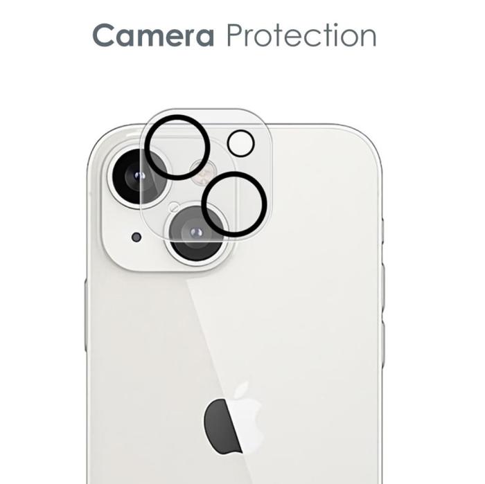 OEM - [2-PACK] Skärmskydd iPhone 14 Kameralinsskydd i Härdat glas Svart