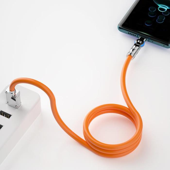 Dudao - Dudao Kabel USB-A Till Lightning (1m) Angled - Orange