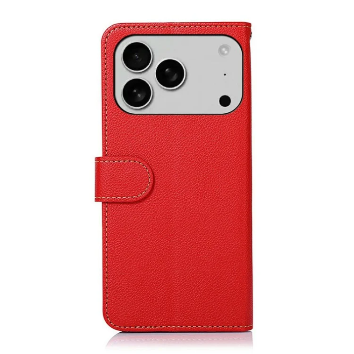 KHAZNEH - KHAZNEH iPhone 17 Pro Max Plånboksfodral RFID Blocking - Röd