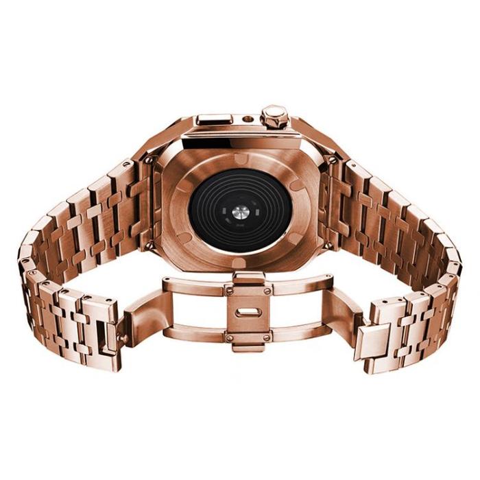 A-One Brand - Apple Watch 4/5/6/7/8/SE (44/45mm) Luxury Band Armor Stainless Steel - Rosa Guld