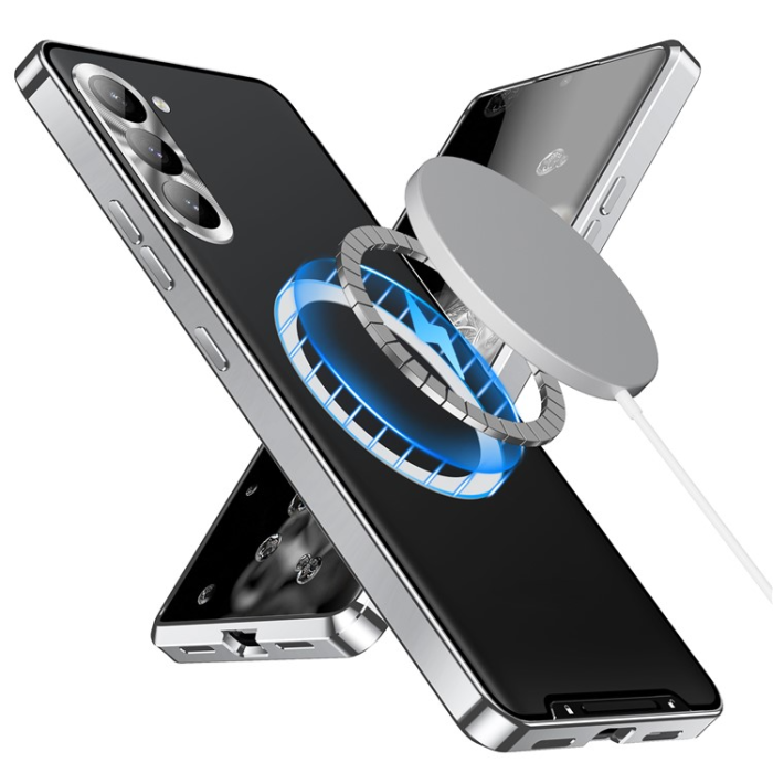 A-One Brand - Galaxy S23 Plus Mobilskal Magsafe Metall - Silver